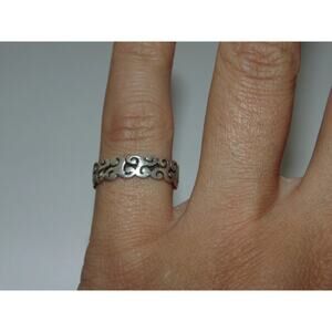 Vintage Sterling Silver Knot Swirl Ring - Unisex Wavy Scroll Band